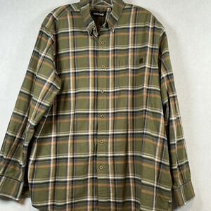 Solaris Men's Striped Plaid Button Down Shirt Size XL Green